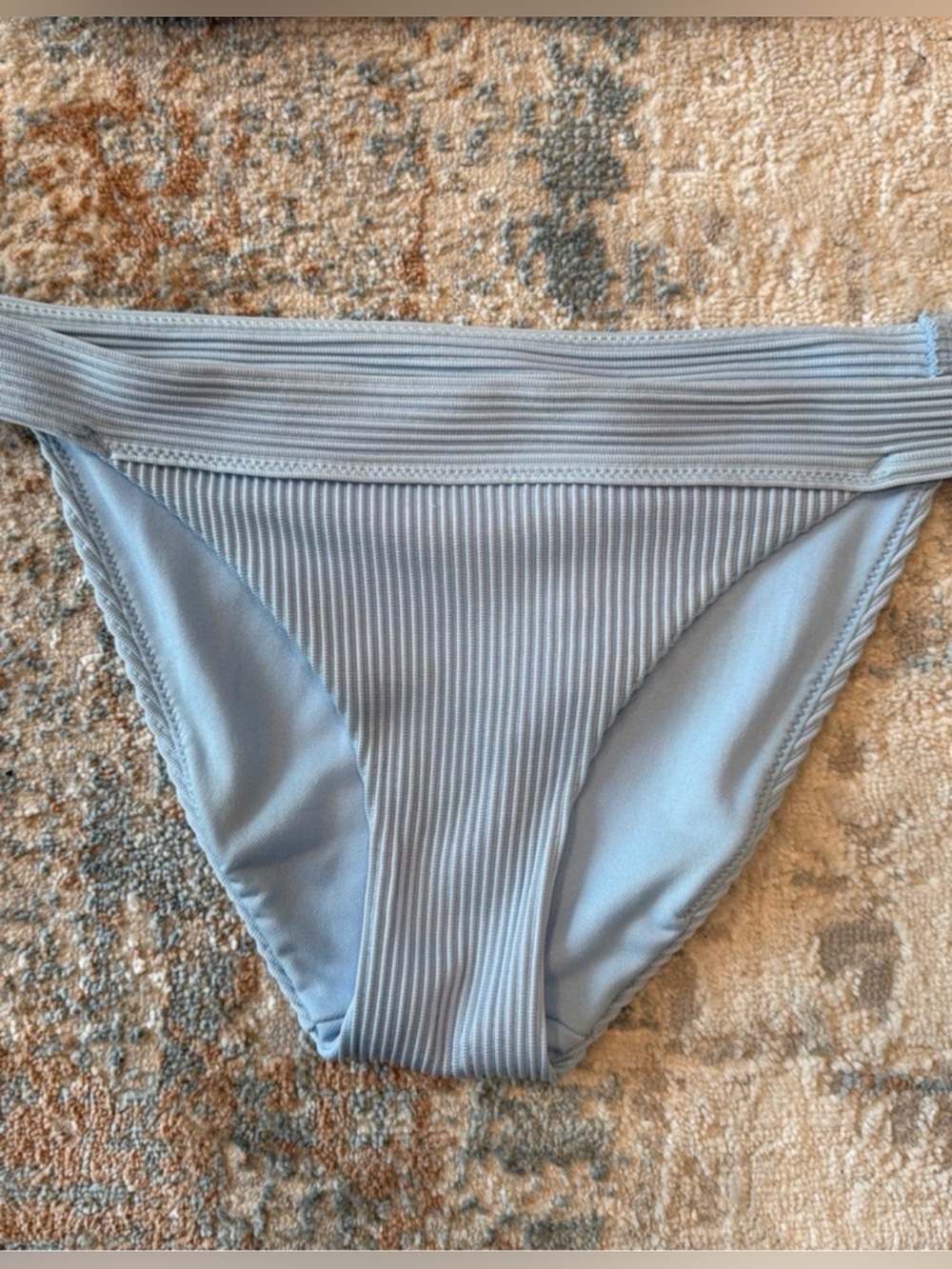 Light Blue Ribbed Swim Bottom
